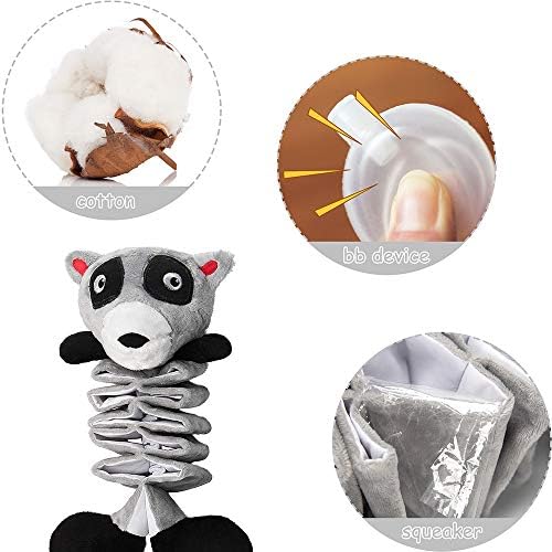 AWOOF Dog Squeaky Toys, No Stuffing Crinkle Plush Dog Toys