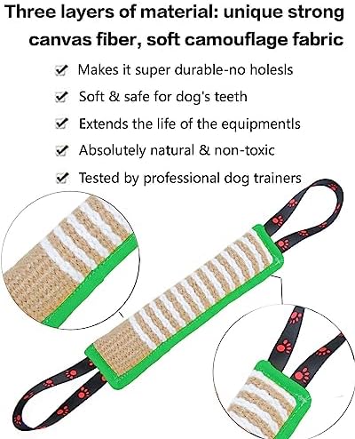 Clysoru Dog Tug Toy Tough Jute Bite Pillow Lasting Training Equipment Puppy to Large Dogs Interactive for Large and Small