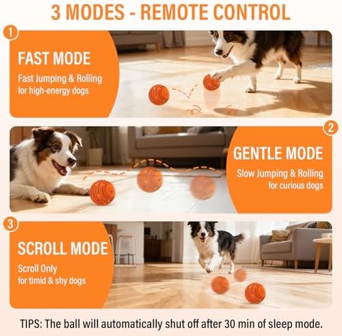 Smart Interactive Dog Ball with Remote Control for Medium Large Dogs