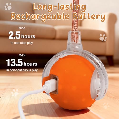 Interactive Cat Ball Toy, Motion Activated Electric Rechargeable Cat Toy