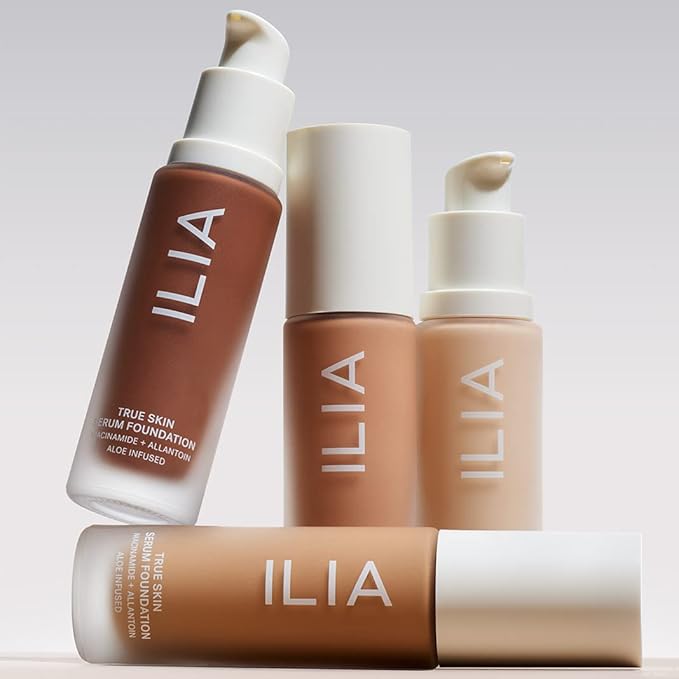 ILIA - True Skin Serum Foundation | Non-comedogenic, Cruelty-Free, Vegan, Weightless Feel, Buildable Coverage, Safe For Sensitive Skin (Texel SF3)