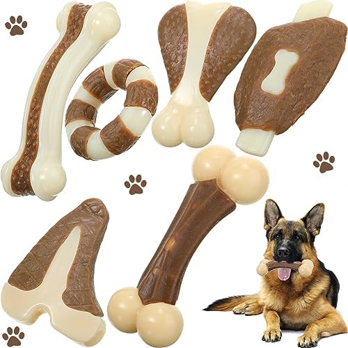 Libima 6 Pcs Dog Chew Toys for Aggressive Chewers, Cute, Small and Medium