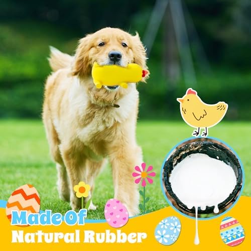 Squeaky Pig Dog Toys, Rubber Pig Dog Toys for Small, Medium & Large Dogs, Durable Interactive Latex Squeaky Chew Toys