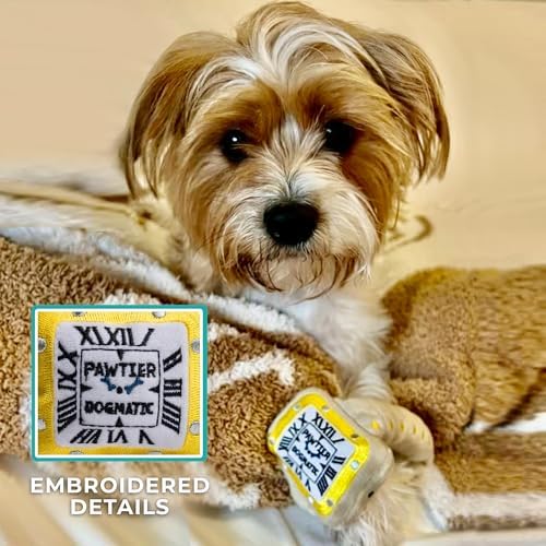 Haute Diggity Dog Pawtier Watch Plush Dog Toy, Luxury Parody Chew Toys