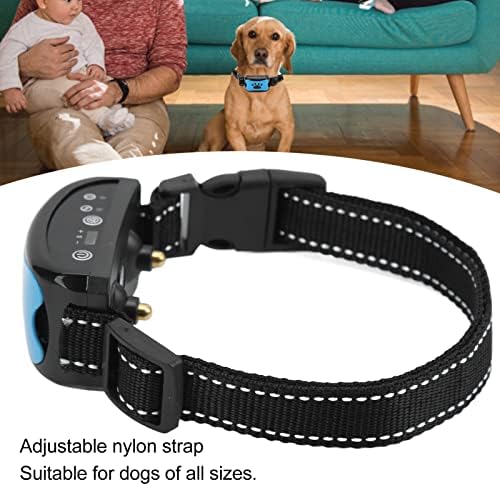 Anti Dog Bark Collar, Dog Barking Collar, USB Rechargeable Vibration Intelligent Recognition Training Collar 7 Sensitivity (Sky Blue)
