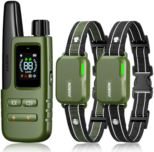Shock Collar for 2 Dogs with Remote, 4200FT Range, Fits 10-120 lbs (Green)