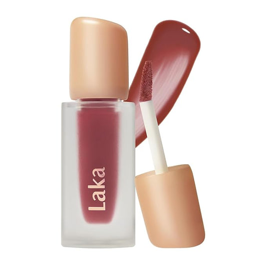 Laka Fruity Glam Tint, 4.5g/0.15oz, Glowing Lip Stain with Wide Color Spectrum, Hydrating & Lightweight Texture, Buildable Color, Non-Sticky, Vegan, K-Beauty (#154 Nectar)