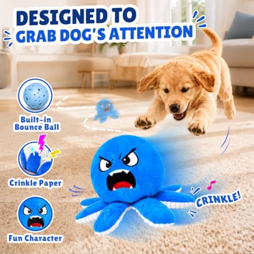Interactive Octopus Dog Toys to Keep Dogs Entertained(Blue)