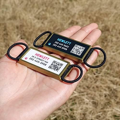 QR Code Dog Tag, Silent Slide-On Pet ID Name Tag for Dogs, Cats & Horses – Custom Personalized Noiseless Tag with Jingle-Free Fit & Online Profile Display