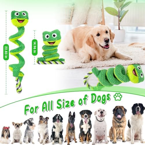VIWIK Interactive Dog Squeaky Toys, Plush Dog Chew Toys for Large Medium Small Smart Breed, Puppy Toys for Boredom and Stimulating, Tug of War Toys to Keep Them Busy, Puppy Chew Toys for Teething