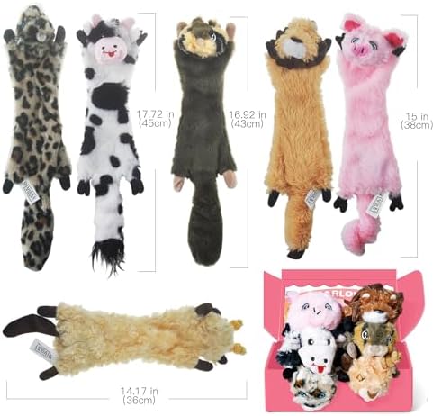 SHARLOVY Dog Squeaky Toy No Stuffing 6 Pack, Dog Toys Crinkle for Puppy