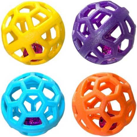 4pcs Pet Ball Toy Interactive Chasing Balls With Bell For Dogs & Cats