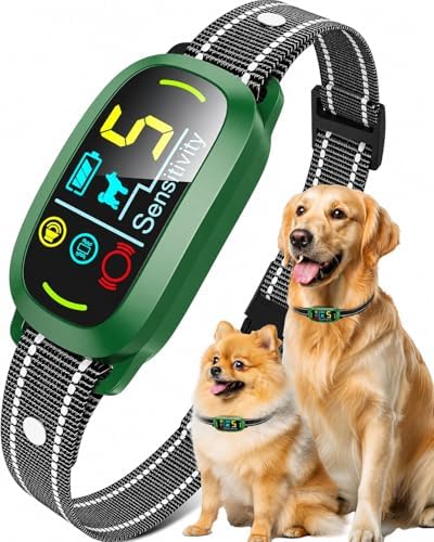 Bark Collar for Small Medium Large Dogs with 5 Training Modes, Green