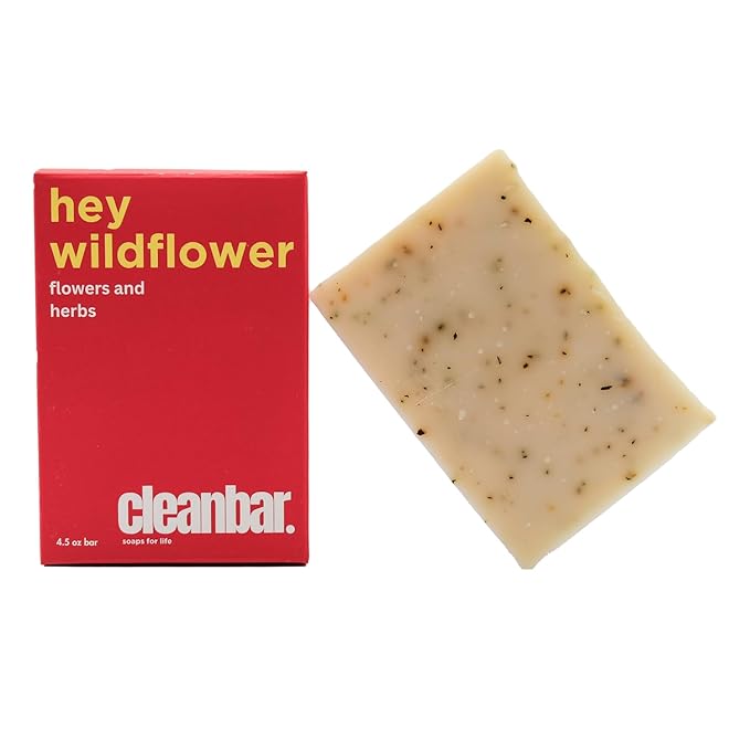 All-Natural Bar Soap - Hey Wildflower - Basil, Peppermint, Lemon, Spearmint, and Ylang-Ylang Exfoliating Bar Soap
