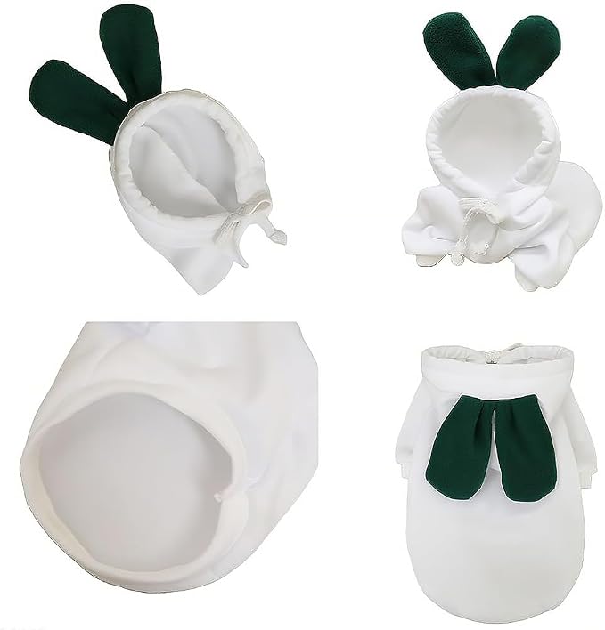 Dog Hoodie Warm Autumn Winter Pet Sweatshirt White Radish Hoodie, M | Cute Pet Clothing Coat Costume For 2-25 Lbs Medium Dog Cat French Bulldog Chihuahua Pug Boston Terrier Poodle Dachshund