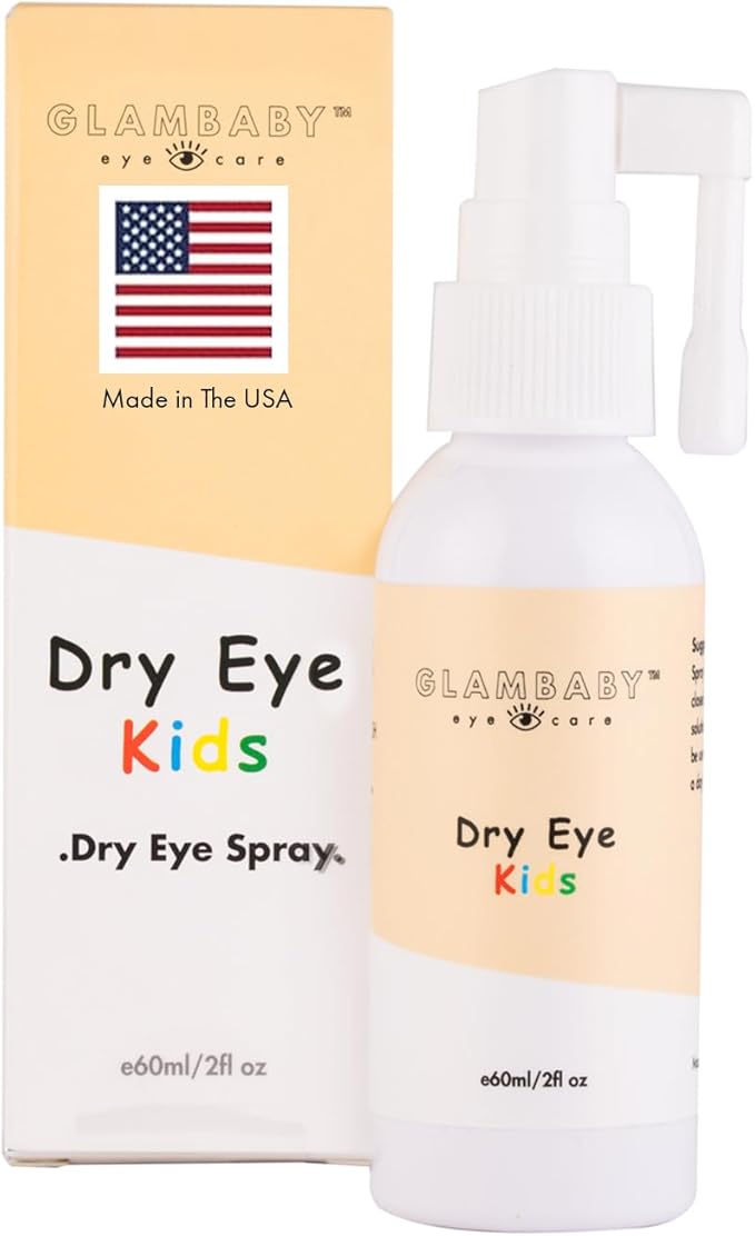 GlamBaby Dry Eye Spray for Kids of All Ages | Gentle, Soothing Hypochlorous Spray, 60ml | Relief Eye Drops for Dry Eyes | for Tired Eyes and Device Fatigue | Gentle Eye Care Solution for Eye Strain