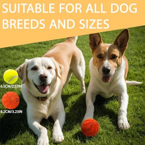 Interactive Pet Toy Ball - Bouncy, Flexible & Durable, Self-Rolling for Indoor Play, IPX7 Waterproof, Active Rolling Ball for Medium Dogs (Orange)