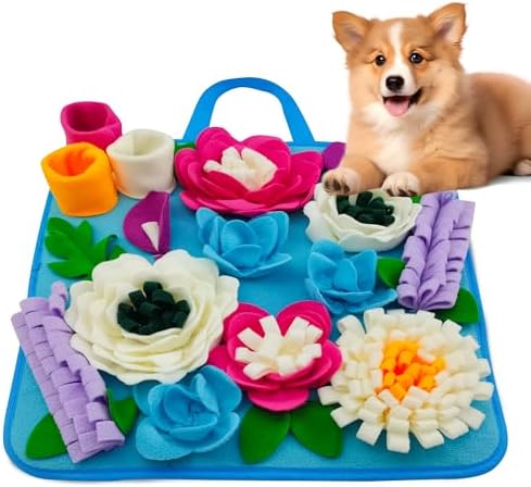 Snuffle Mat for Dogs Sniffing Feeding Mat for Small and Medium Breed Dogs and Cats Non-Slip/Portable/Durable Interactive Puzzle Pet Puppies Toys Encourages Natural Foraging Skills