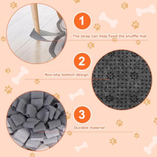 Snuffle Mat for Small Medium Dogs Nose Smell Training, Light Grey