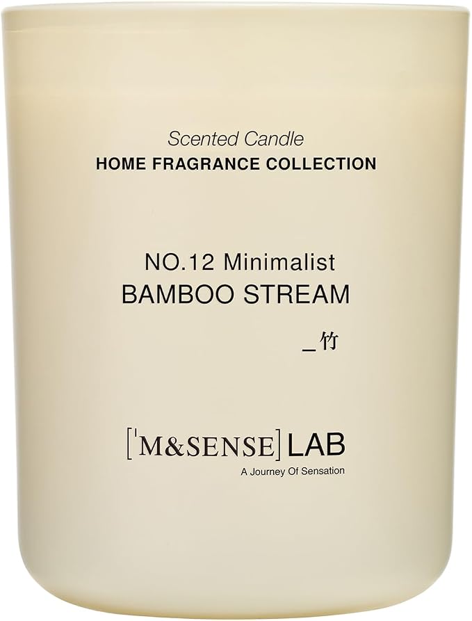 M&SENSE Natural Soy Large Candle| Bamboo Stream | 16.6 oz, 95H Burn | Mini Spring Scented Candles for Relaxation, Valentines Day Gift, Home Décor | for Bedroom, Office