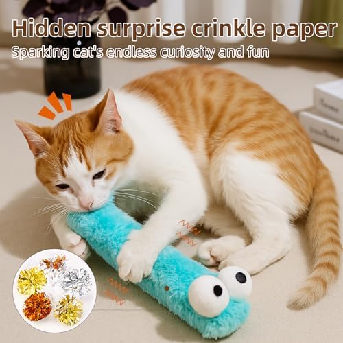 Gochanmon Cat Toys Pillows,3 Pack, Catnip Inside,Soft and Durable Kick Sticks with Crinkle Sound, Interactive Indoor Kitten Play and Exercise Toy 12.5 Inches