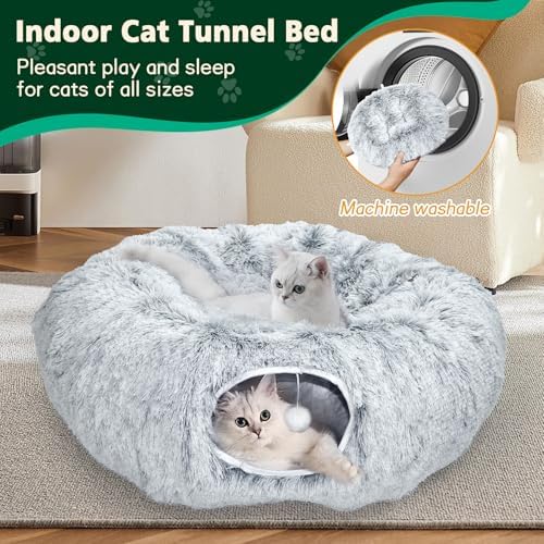 VIVOYAN Multifunctional Cat Tunnel Toy - XL Interactive Cat Play Tunnel with Climbing Holes and Thick Resting Mat, Ideal for Mult Homes and Extended Playtime