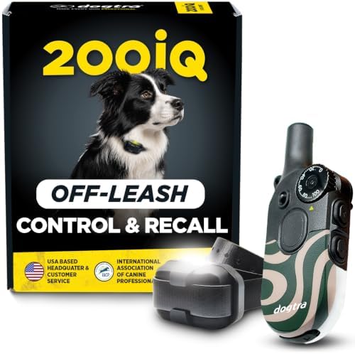 Dogtra 200iQ Remote Training E Collar – 100 Levels, Tone, Vibration, 1/2 Mile Range – Compact, Waterproof, One-Handed Control for Dogs 10 lbs+ – Lightweight Design for Daily Training – Cafe Swirl