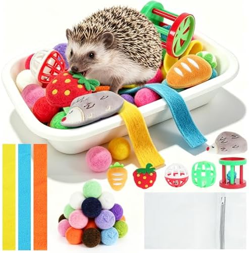 Hedgehog Toys & Accessories, Enrichment Toy Set with Dig Box & Balls