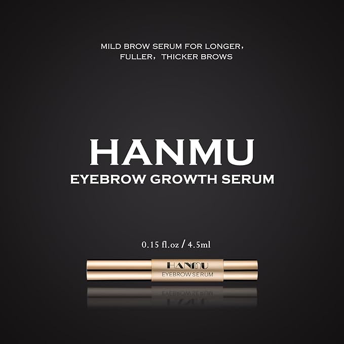HANMU Eyebrow Growth Serum for Women & Men, Rapid Brow Enhancer, Natural Brow Growth for Thicker Fuller Longer Brows, Gentle Non-Irritating 4.5ml