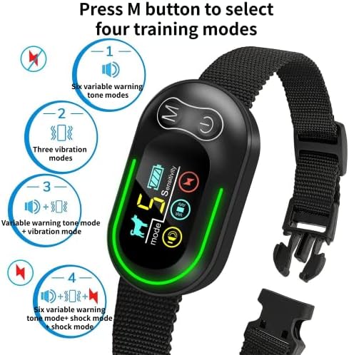 Dog Bark Collar,Rechargeable Smart Barking Collar, Anti Barking Training Collar with 5 Adjustable Sensitivity & Beep Vibration Shock, Bark Shock Collar for Large Medium Small Dogs