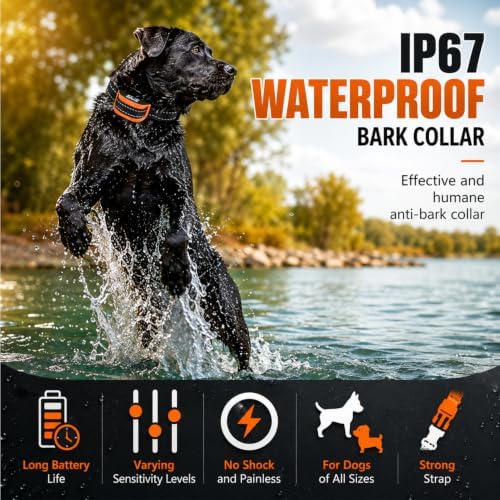 NEW 2026 No Shock Bark Collar for Dogs - Humane Anti Bark Collar for Small Medium Large Dogs - Smart AI Chip - Automatic Bark Detection - Sound & Vibration Modes - Safe Dog Training Collar Trainer