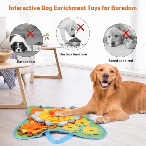 Yummy Sam Snuffle Mat for Small Medium Dogs Nose Smell Training, Green