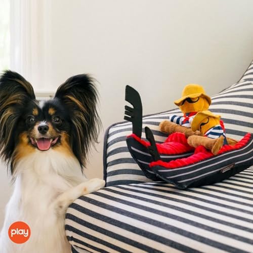 P.L.A.Y. PET LIFESTYLE AND YOU P.L.A.Y. Cute Plush Dog Toys - Totally Touristy Landmark Themed Durable Squeaker Chew Toy, Great for Puppies Dogs - Machine Washable (Venice Gondola, X-Small)