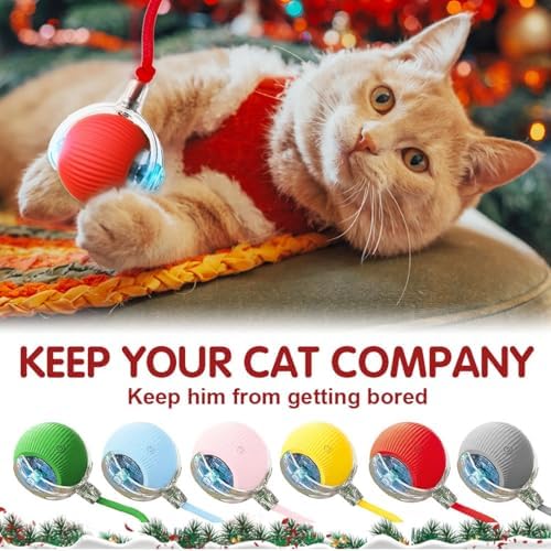 2026 Interactive Rolling Cat Dog Ball Toy – Smart Automatic Self-Moving Pet Toy, Upgraded Smart Automatic Electric Dog Ball for Bored Cats and Dogs (Pink)