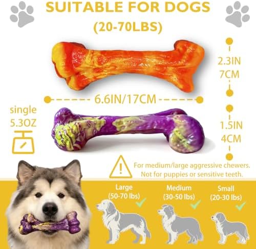 3-Pack Dog Chew Toys for Aggressive Chewers, Medium Large Breed