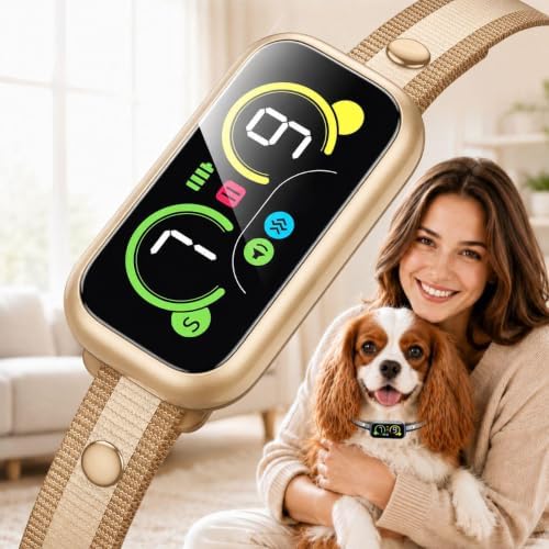 Smart Dog Bark Collar with Advanced Bark Detection, Anti Barking Devices with 4 Adjustable Modes & 7 Sensitivity, Rechargeable Barking Collar for Small Medium Large Dogs, Sand