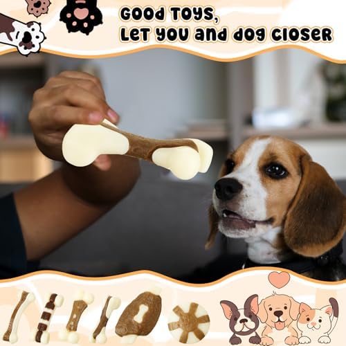 Libima 6 Pcs Dog Chew Toys for Aggressive Chewers, Fresh, Small