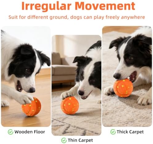 Interactive Dog Ball Toy, Auto Moving, 3 Modes, Waterproof USB Rechargeable