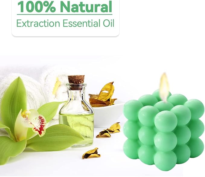 Scented Bubble Cube Candles Gifts Set for Women, Home Decor Scented, 4 Pack 5.4 oz Soy Wax Aromatherapy Candles, Room Aesthetic Bedroom Decoration Gifts, White, Blue, Pink, Green