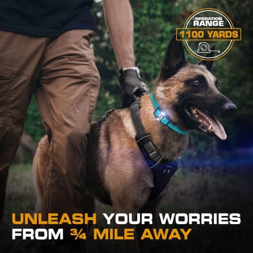 INVIROX Ultra K9 Dog Training Collar with Remote for Large Breeds | Veteran-designed, for Reactive Stubborn or Hard-to-Train Dogs, ¾ Mile Range, Night-Light Mode, Safe Communication