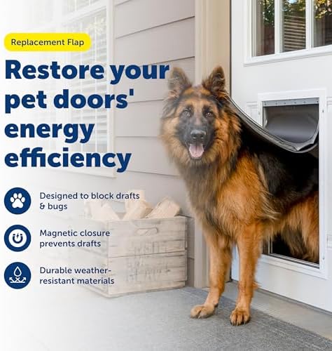 PetSafe Freedom Replacement Pet Door Flap, Non-Toxic Material, Size XL | Weather-Resistant Flap W/ Magnetic Closure, 13 5/8" x 24 3/8" Opening, Fits PetSafe Extreme Weather & Wall Doors
