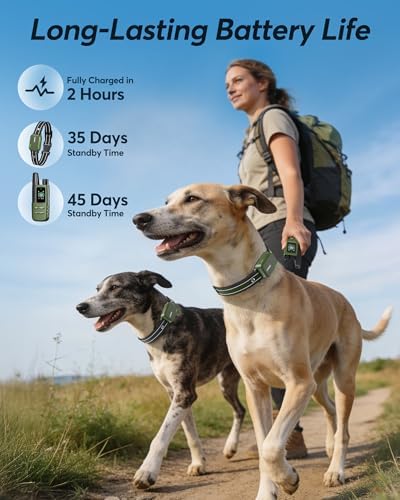 Dog Shock Collar - 4500FT Dog Training Collar with Remote, IPX8 Waterproof Electric Dog Collar with 4 Training Modes, Security Lock, Rechargeable eCollar for 10-120lbs Dogs(Light Blue 1 Pack)