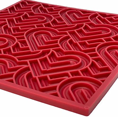 SodaPup Love eMat – Durable Lick Mat Feeder Made in USA from Non-Toxic, Pet-Safe, Food Safe Rubber for Mental Stimulation, Avoiding Overfeeding, Fresh Breath, Digestive Health, Calming, & More