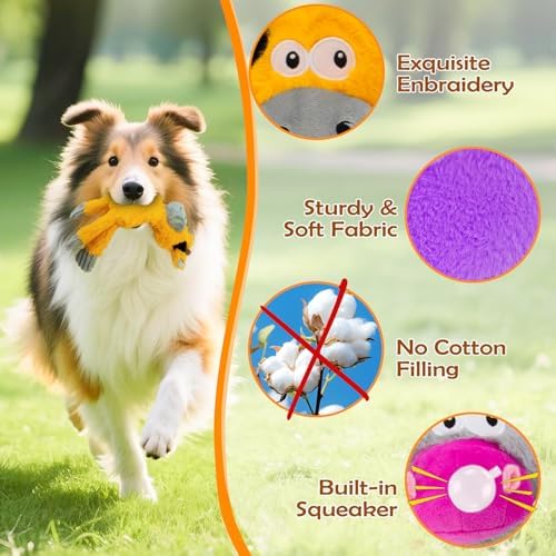 5 Pack No Stuffing Dog Toys Plush for Small Dogs