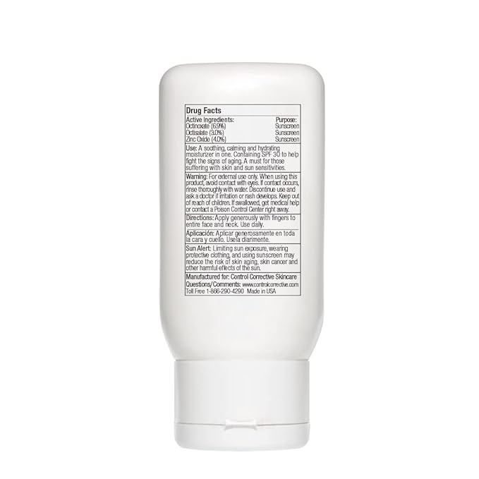 CONTROL CORRECTIVE Botanical Soothing Cream Spf 30, 2.5 Oz - Sunscreen, Moisturizers, Sensitive Skin, Calms The Skin & Protects, Wheat Germ Oil, Vitamin E, Humectants, Restores Skin Balance, Rosacea