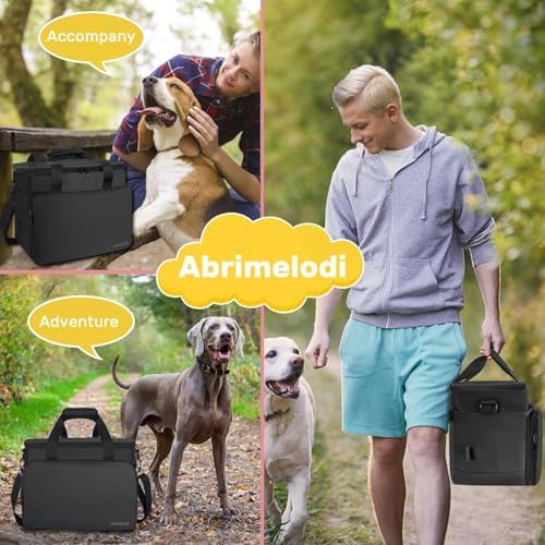 6 Set Dog Travel Bag, Large Pet Travel Kit for Supplies, Black
