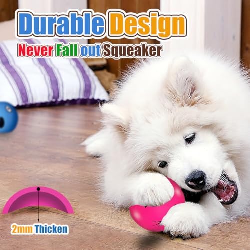 HOLYSTEED Latex Squeaky Dog Balls for Medium Breeds, 2.5" Round Squeak Toys