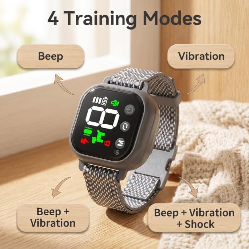 Smart Dog Bark Collar - Automatic Anti Barking Collar with 3 Modes (Beep/Vibration/Shock), Progressive Protection, Adjustable Sensitivity, Rechargeable Training Collar for All Dogs