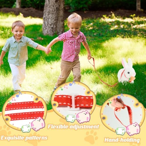Hopping Rabbit Interactive Electronic Pet Plush Bunny Toy with Sounds and Movements Animated Walking Wiggle Ears Twitch Nose Gift for Toddlers Birthday
