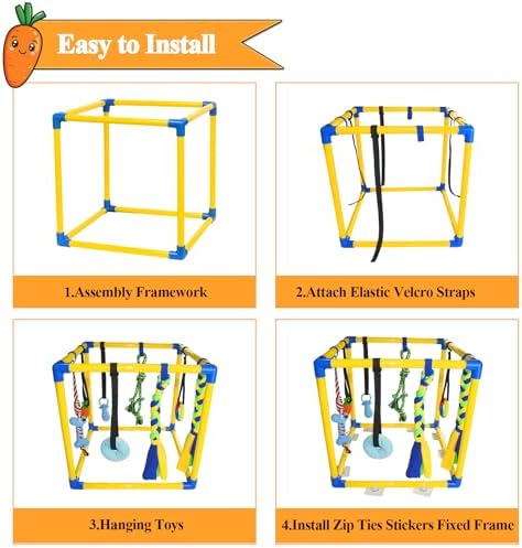 Puppy Play Gym with 8 Hanging Toys for Teething & Chewing, Small Dogs